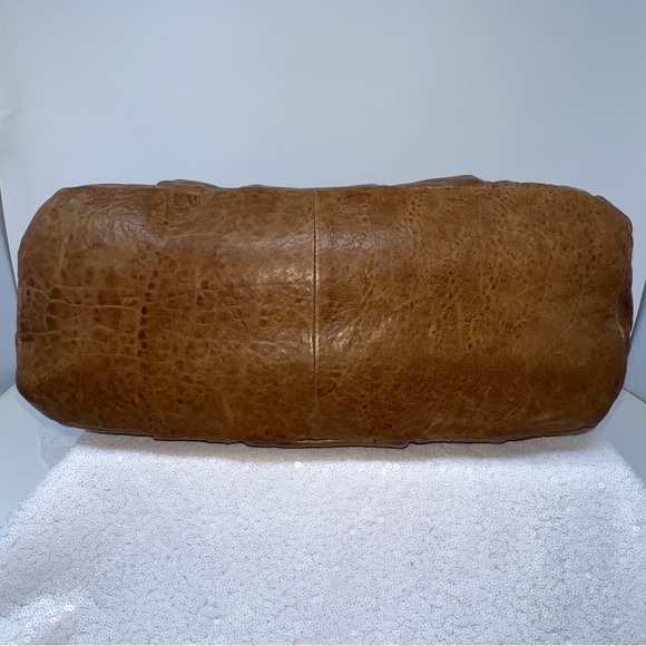 Antonio Melani Brown Leather Braided Handles Hobo Bag / Hobo - Picture 5 of 12